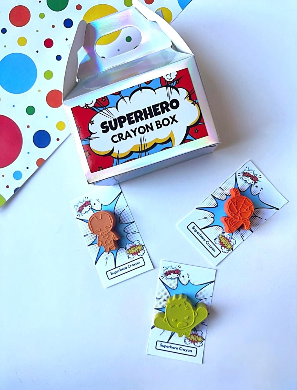 Superhero Crayon Party Favor Boxes (Set of 5+)